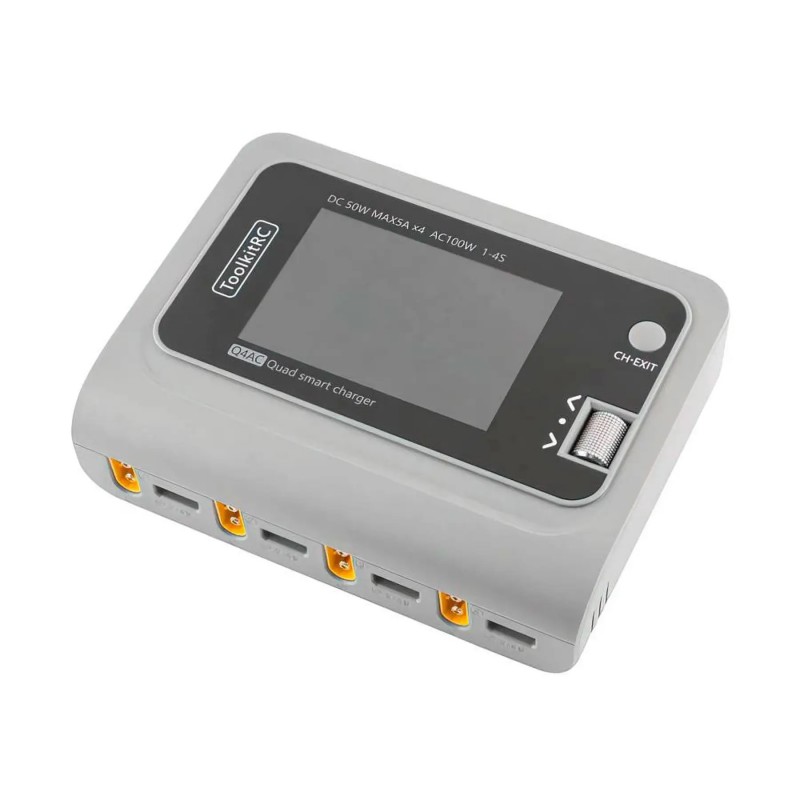 Зарядка для батарей ToolkitRC Q4AC 4x50W 5A AC 100W - зарядний пристрій для акумуляторів FPV Дронів