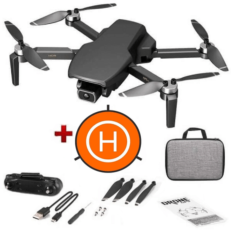 Квадрокоптер ZLRC SG108 S Black - дрон з 4K і HD камерами, FPV, GPS, БК мотори, до 1000м, 25 хвилин в кейсі + злітний майданчик