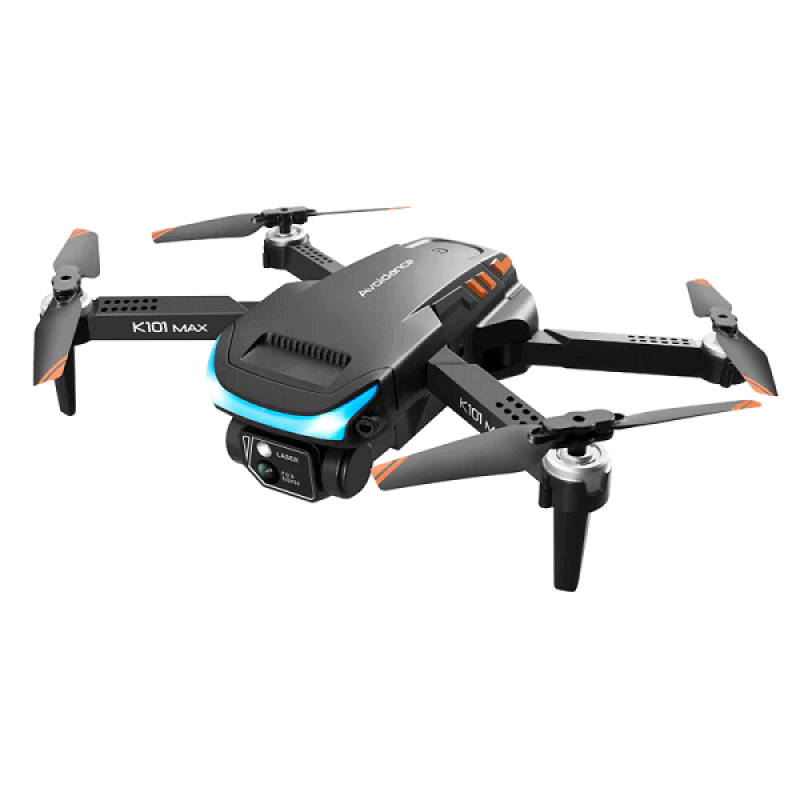 Квадрокоптер RC K101 Max Black − дрон з 4K і HD камерами, FPV, барометр, запобігання перешкодам, 18 хвилин у кейсі