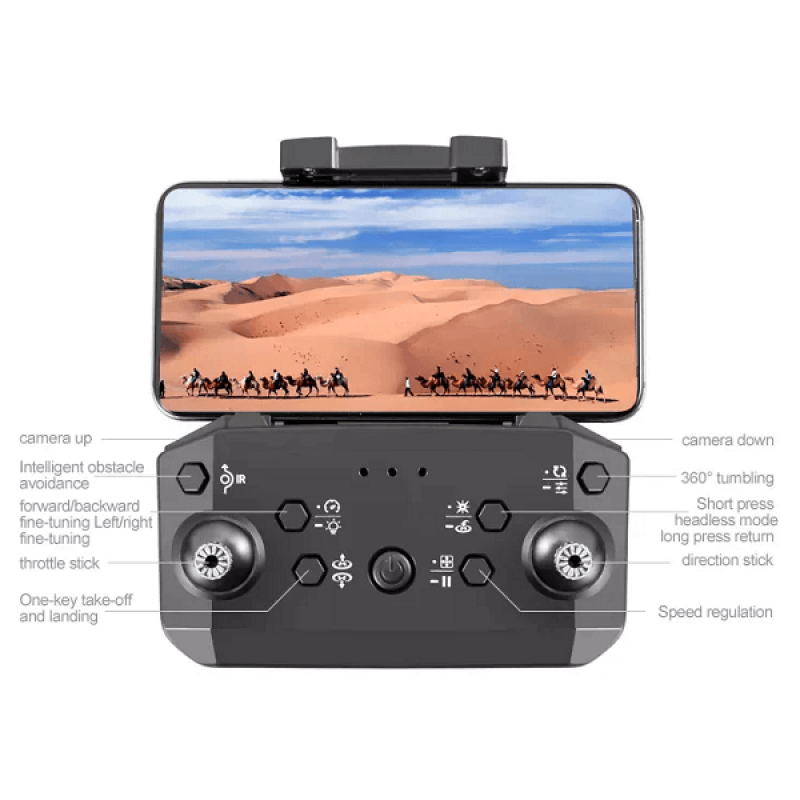 Квадрокоптер RC K101 Max Black − дрон з 4K і HD камерами, FPV, барометр, запобігання перешкодам, 18 хвилин у кейсі
