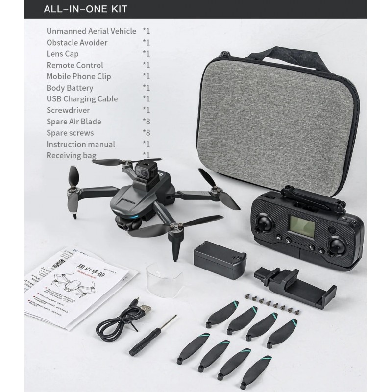 Квадрокоптер LZRC L200 PRO MAX - дрон 4K HD-камера,з 2-осьовим підвісом , з оглядом на 360°, GPS- з уникненням перешкод, Дальність 3000 м, Час польоту: 22 хв, Безколекторний двигун.