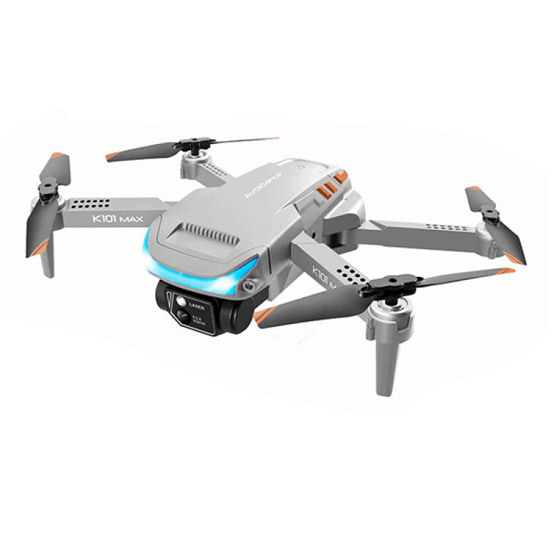 Квадрокоптер RC K101 Max Gray − дрон з 4K і HD камерами, FPV, барометр, запобігання перешкодам, 18 хвилин у кейсі