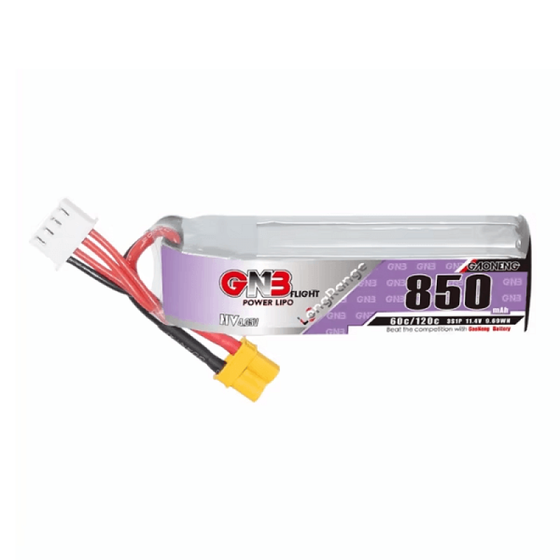 Акумуляторна батарея GNB на 850 mAh 3S 11.4V 60C для FPV квадрокоптерів
