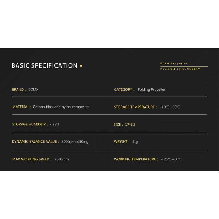 Пропелер для дрона Eolo 17x6,2 1 CW+1 CCW (FP-1762)