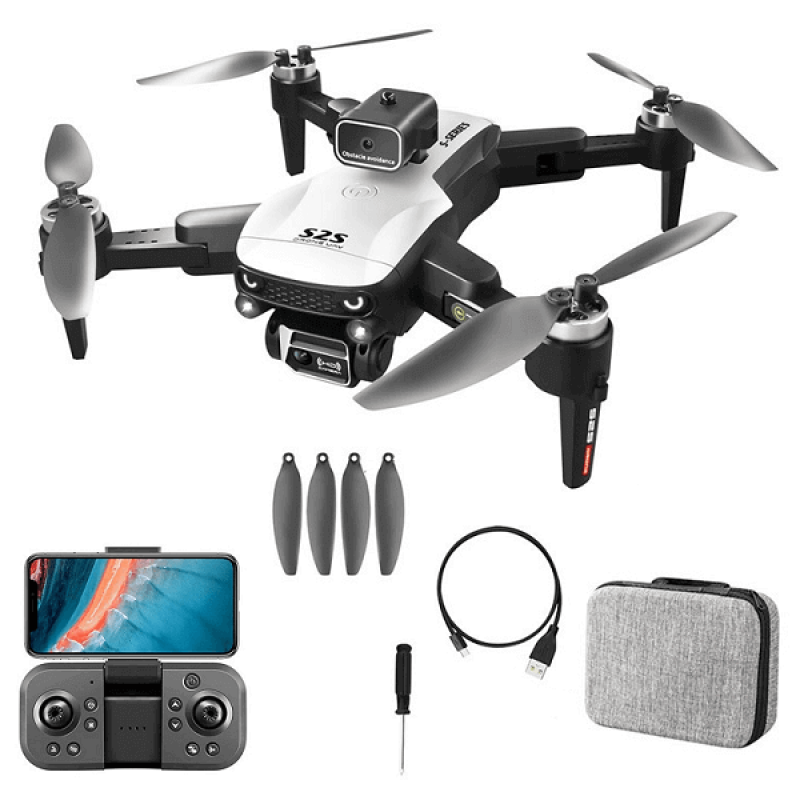 Квадрокоптер LSRC S2S - дрон з 6K і HD камерами, FPV, БК мотори, уникнення перешкод, до 25 хвилин в кейсі