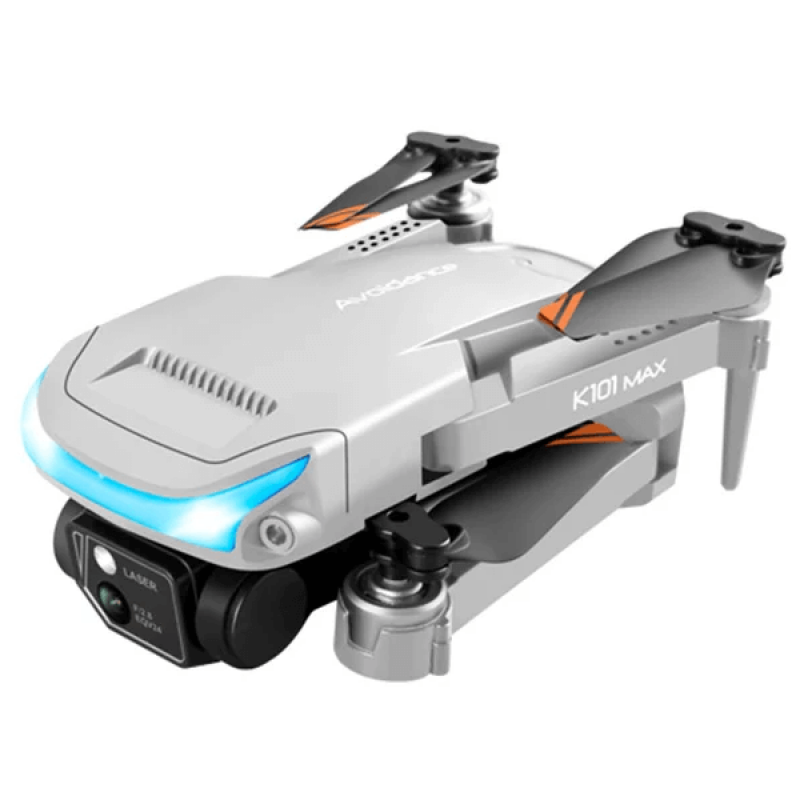 Квадрокоптер RC K101 Max Gray − дрон з 4K і HD камерами, FPV, барометр, запобігання перешкодам, 18 хвилин у кейсі