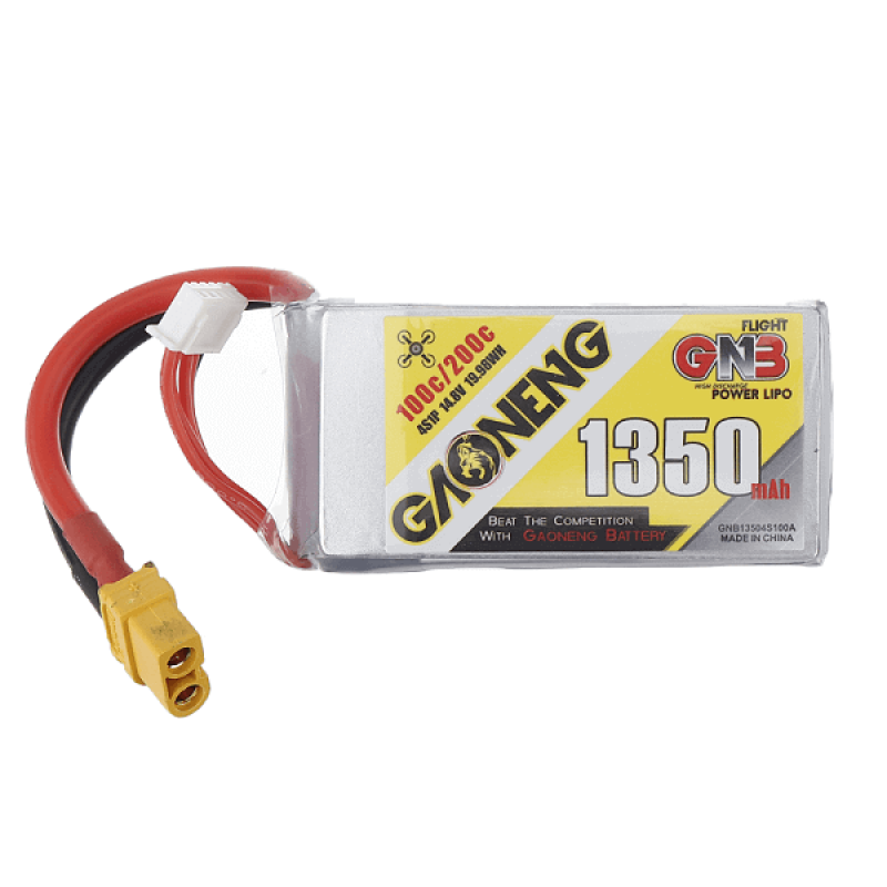 Акумуляторна батарея GNB на 1350mAh 4S 14.8V 100C для квадрокоптера DarwinFPV Darwin129 7"