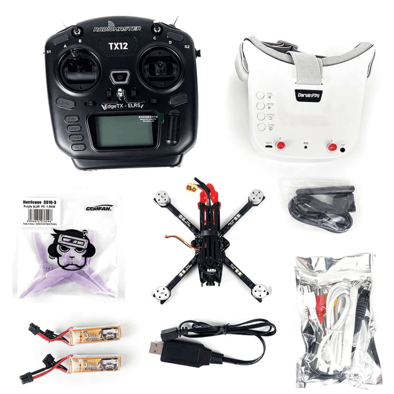 Квадрокоптер DarwinFPV Baby Ape Pro 3" RTF Red – FPV-дрон з камерою, БК мотори, окуляри і пульт ДК