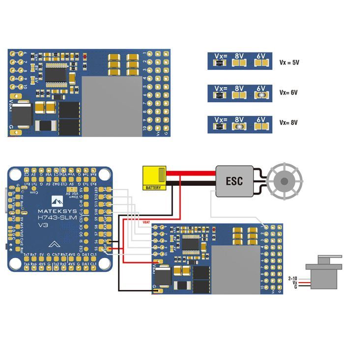 Плата розподілу живлення (PDB) MATEK SVPDB-12S (SVPDB12S)