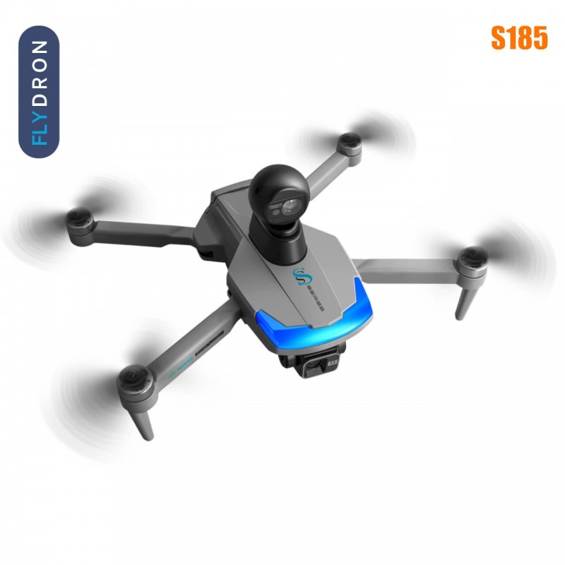 Квадрокоптер S185 Black – дрон з 2.7K і HD камерами, БК мотори, FPV, GPS, 5G Wi-Fi, EIS, 3-осьовий підвіс, Уникнення перешкод, Сенсорний екран 7,2" на пульті, до 23 хвилин, до 5 км, Сумка