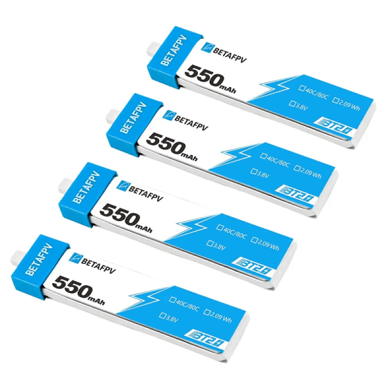 Акумуляторна батарея 4 шт на 550 mAh 1S BT2.0 для квадрокоптера BetaFPV Cetus X, Cetus Pro, Meteor75 Pro
