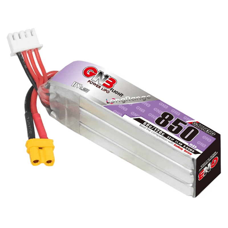 Акумуляторна батарея GNB на 850 mAh 3S 11.4V 60C для FPV квадрокоптерів