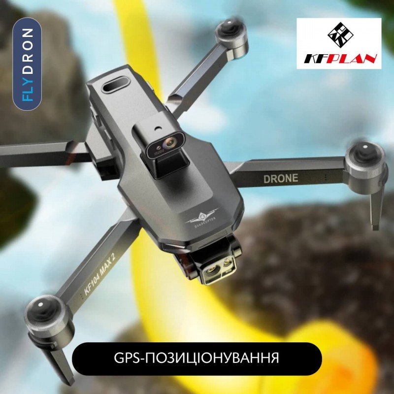 Квадрокоптер KFPLAN KF104 Max 2 – дрон з 4K камерою, БК мотори, GPS, EIS, 3-осьовий підвіс, АКБ у комплекті, Сумка, до 30 хвилин, до 6 км