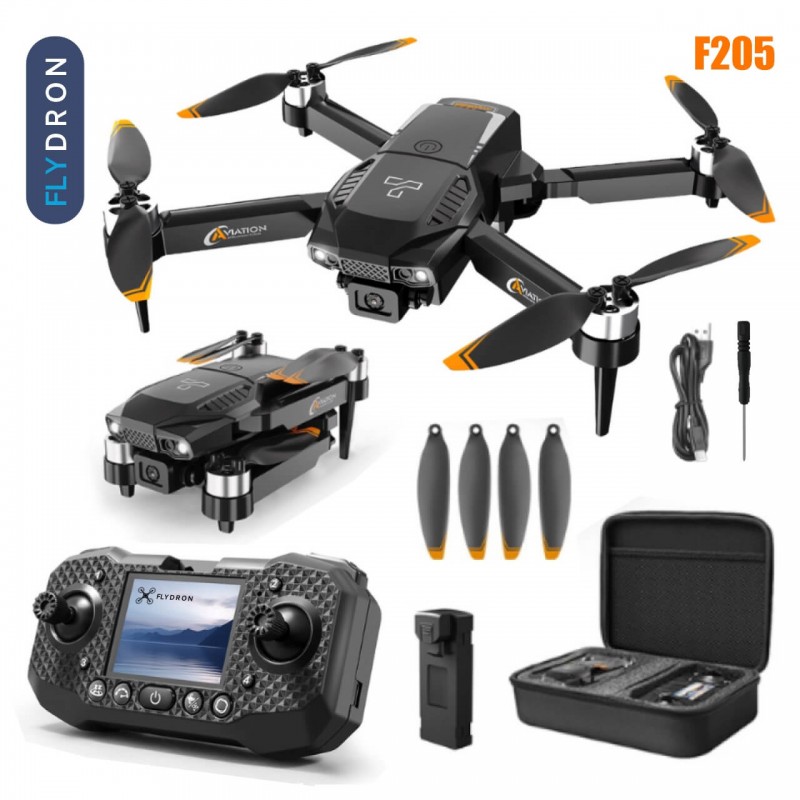 Квадрокоптер F205 – дрон з HD-камерою 1080p, БК мотори, FPV, 5G Wi-Fi, Екран на пульті 4,5 дюйми, Уникнення перешкод, до 20 хвилин, до 150 м, Кейс