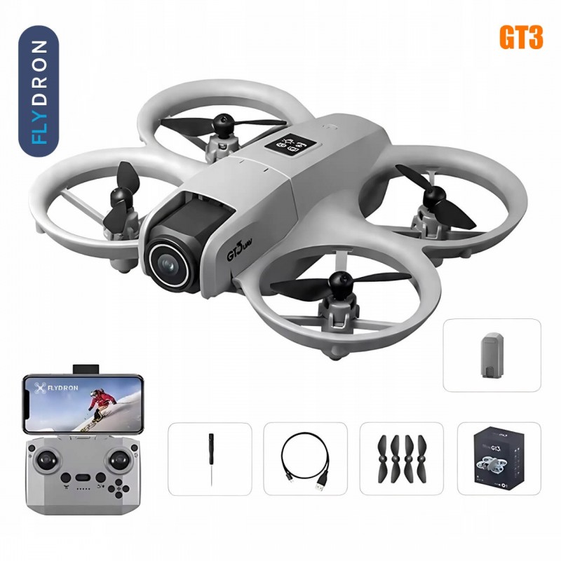 Квадрокоптер GT3 – дрон з 4K камерою, Функція FPV, Уникнення перешкод, Оптичне позиціювання, до 10 хвилин, до 100 м
