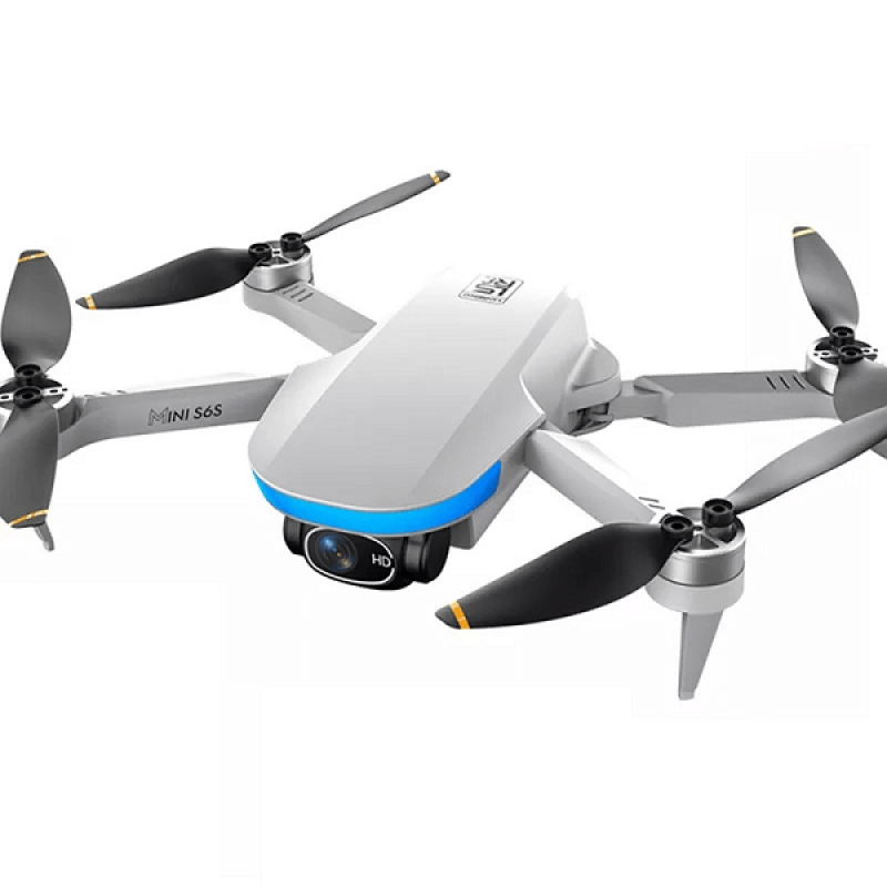 Квадрокоптер LSRC S6S Gray - міні-дрон з 4K і HD камерами, FPV, GPS, БК мотори, до 1500м, 25 хвилин в кейсі + злітний майданчик