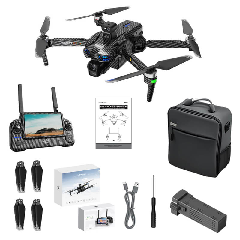 Квадрокоптер AE60 Ultra— дрон з 4K камерою, FPV, GPS, 3-осьовим підвісом, сенсорним пультом керування 7.2", з уникненням перешкод, до 8 км, до 29 хвилин польоту, з сумкою