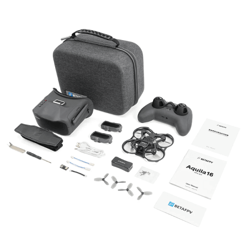 Квадрокоптер BetaFPV Aquila16 FPV Kit – FPV-дрон з камерою, оптичне позиціонування, БК мотори, окуляри в кейсі