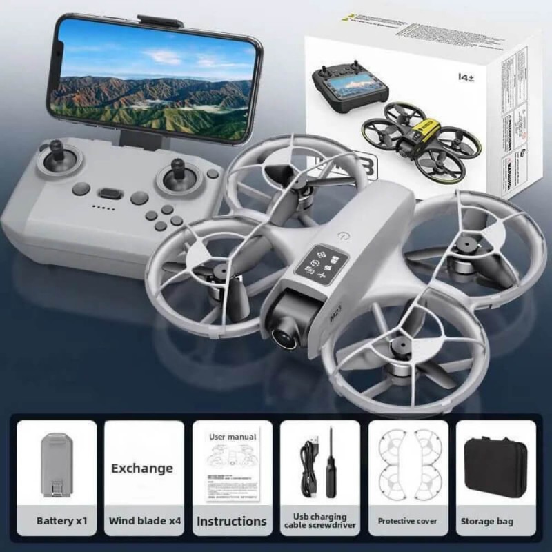 Квадрокоптер M23 - дрон з 4K камерою, FPV Wi-Fi, БК моторами, до 200 м, до 10 хвилин у кейсі (сірий)