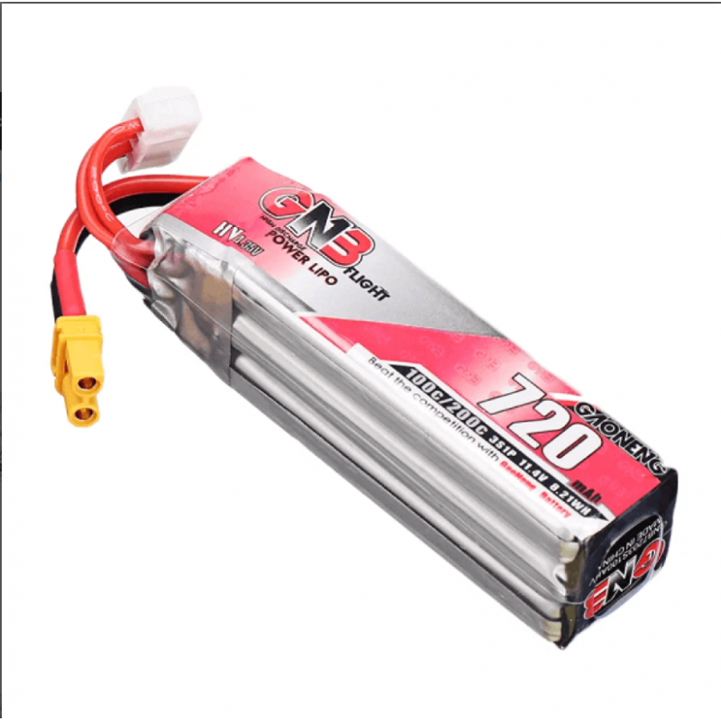 Акумулятор GNB 4S 15.2V 720mAh 100C LiHV XT30 Long Type – оновлена та подовжена модель потужної 4S батареї