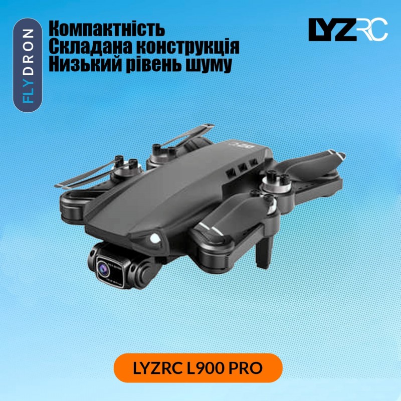 Квадрокоптер LYZRC L900 Pro Black – FPV-дрон з 4K і HD камерами, ESC, GPS, БК мотори, 56 (28+28) хвилин, 1200 метрів, Кейс + Подарунок (Додатковий Акумулятор, Злітно-Посадковий Майданчик)
