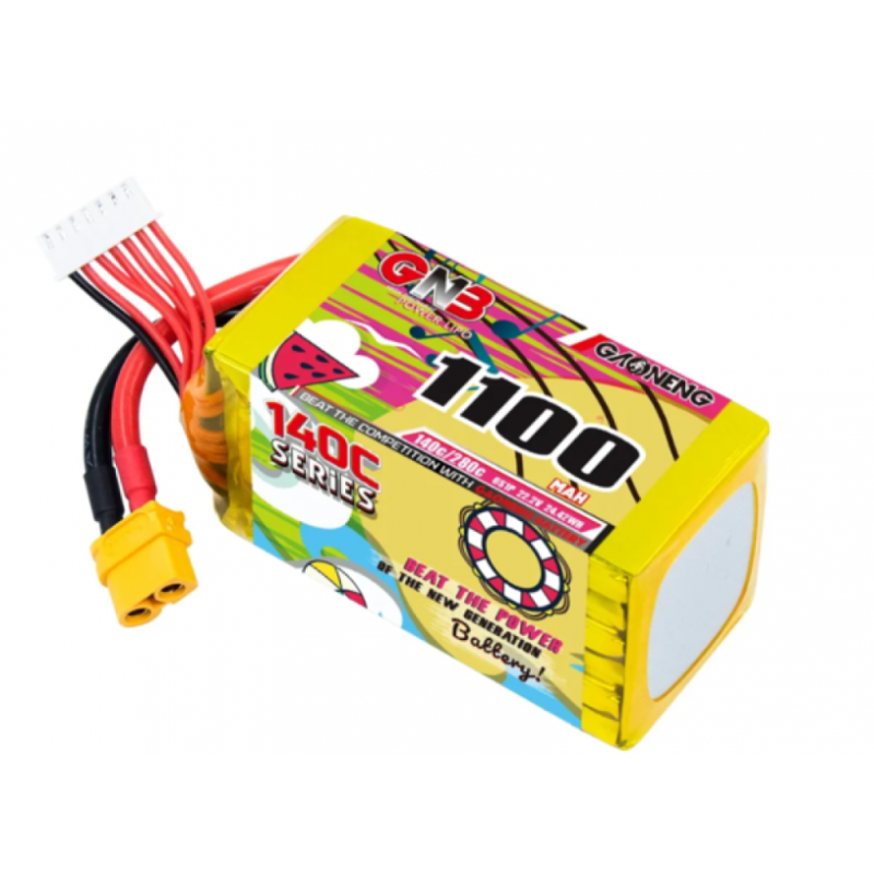 Аккумулятор GAONENG GNB 6S 22.2V 1100 mAh 140C XT60 LiPo Battery – Максимальна потужність для FPV-дронів
