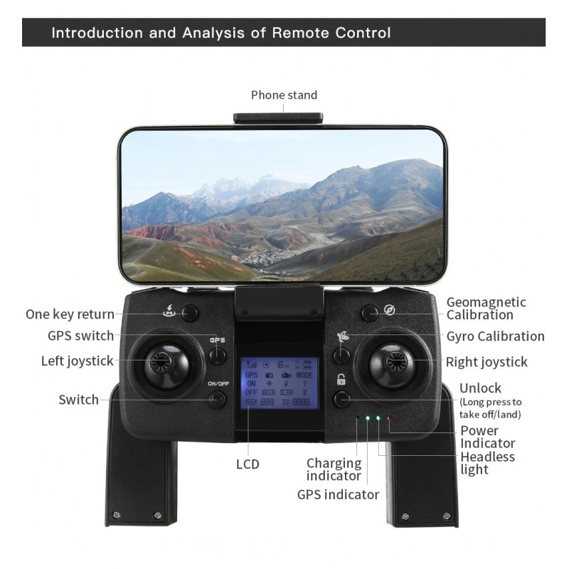 Квадрокоптер LZRC L800 Pro 2 - дрон 4K HD-камера, з 3-осьовим підвісом, 5G WIFI, уникнення перешкод, безщітковий двигун, Система GPS,Час польоту 23-26 хвилин, Дальність 1200 м