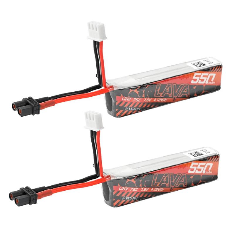 Акумуляторна батарея 2 шт BetaFPV Lava 2S 550 mAh 75C XT30 для квадрокоптерів