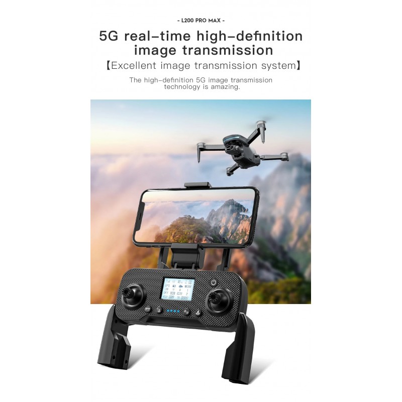 Квадрокоптер LZRC L200 PRO MAX - дрон 4K HD-камера,з 2-осьовим підвісом , з оглядом на 360°, GPS- з уникненням перешкод, Дальність 3000 м, Час польоту: 22 хв, Безколекторний двигун.