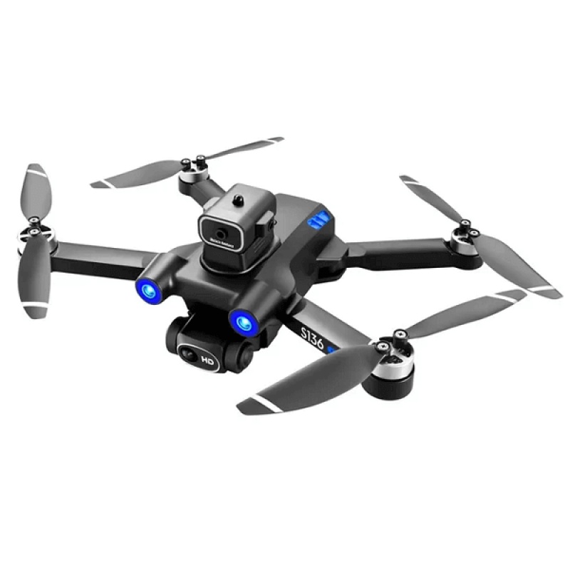 Квадрокоптер RC S136 - дрон з 4K і HD камерами, FPV, GPS, БК мотори, уникнення перешкод, до 1200м, 20 хв в кейсі + злітний майданчик