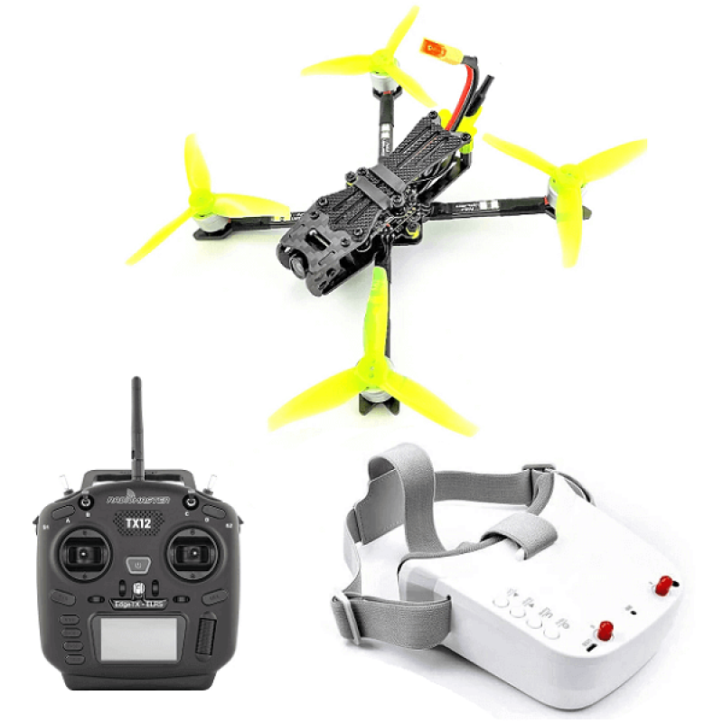 Квадрокоптер DarwinFPV Baby Ape Pro 3" RTF Yellow – FPV-дрон з камерою, БК мотори, окуляри і пульт ДК