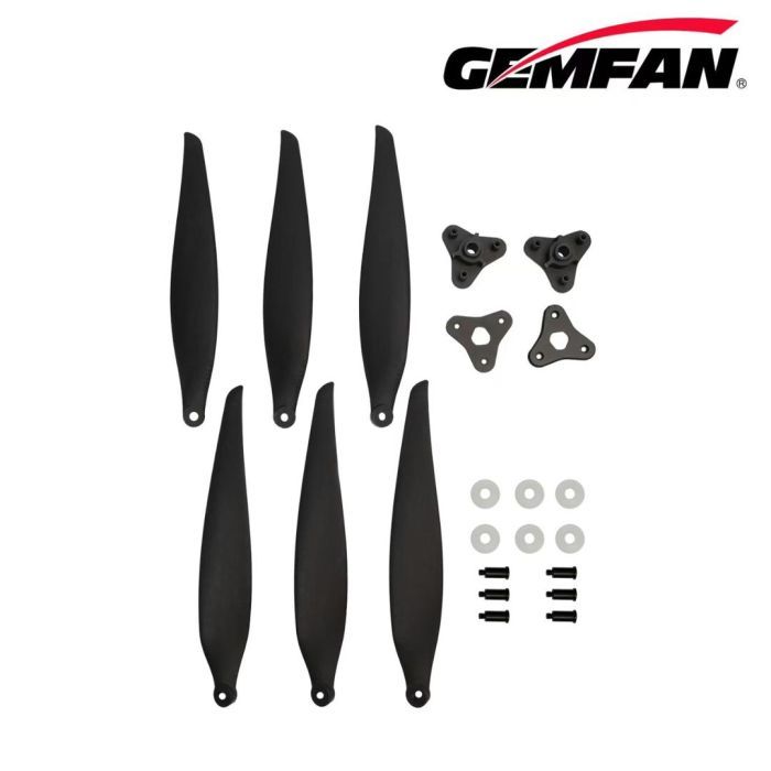 Пропелер для дрона Gemfan F1510 Folding 3 Blade Glass Fiber Nylon - Black 1CW + 1CCW (PMGNF1510-3A2)