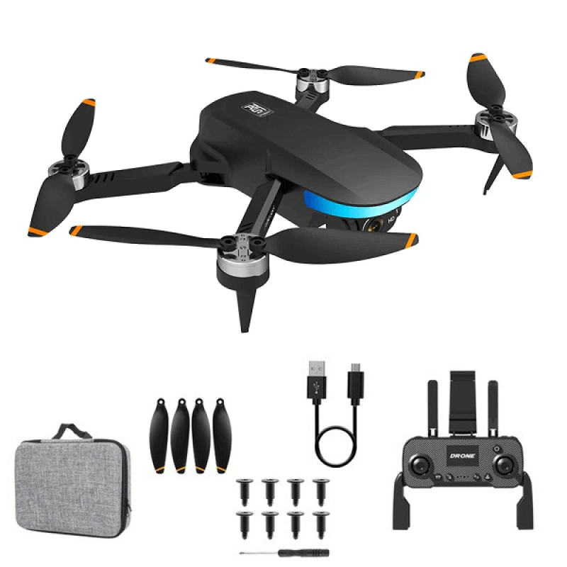 Квадрокоптер LSRC S6S Black - міні-дрон з 4K і HD камерами, FPV, GPS, БК мотори, до 1500м, 25 хвилин в кейсі