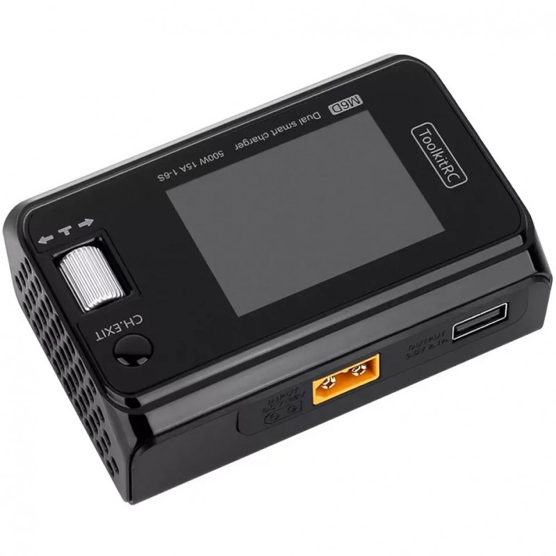 Зарядний пристрій ToolkitRC M6D 500W - двоканальна зарядка на 500 Вт для акумуляторів FPV дронів