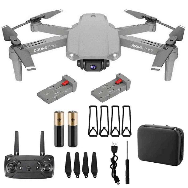 Квадрокоптер RC E99 Pro 2 Plus Gray - дрон з 4K і HD камерами, FPV, барометр, до 40хв (додатковий акумулятор) + злітний майданчик