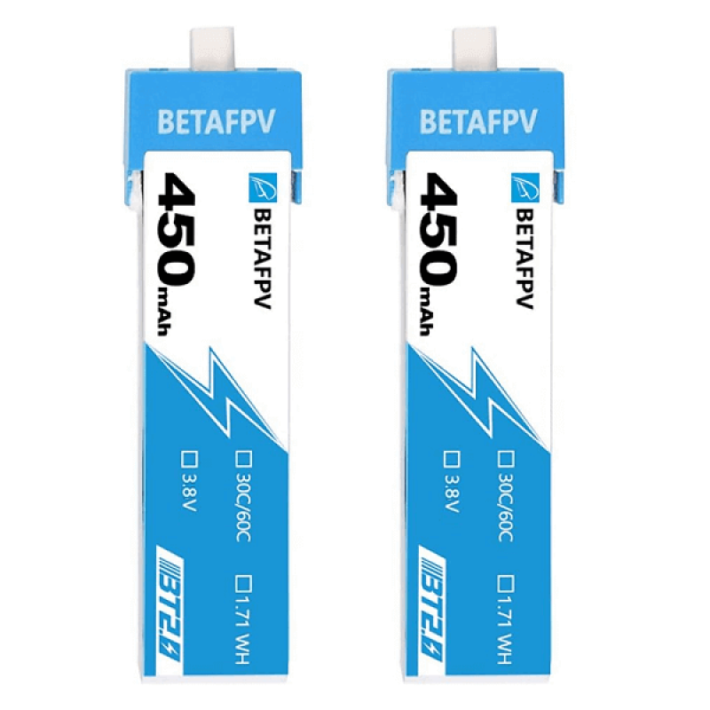 Акумуляторна батарея 2 шт на 450 mAh 1S BT2.0 для квадрокоптера BetaFPV Cetus Pro, Cetus X FPV
