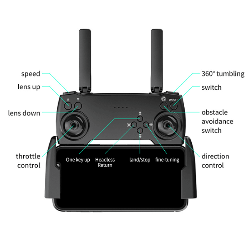 Квадрокоптер LSRC XT5 Gray - дрон з 4K і HD камерами, FPV, уникнення перешкод, до 12 хвилин в кейсі