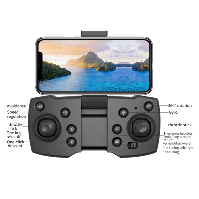 Квадрокоптер ZFR F185 Pro Blue – дрон з 4K і HD камерами, FPV, барометр, уникнення перешкод, до 15 хв в кейсі