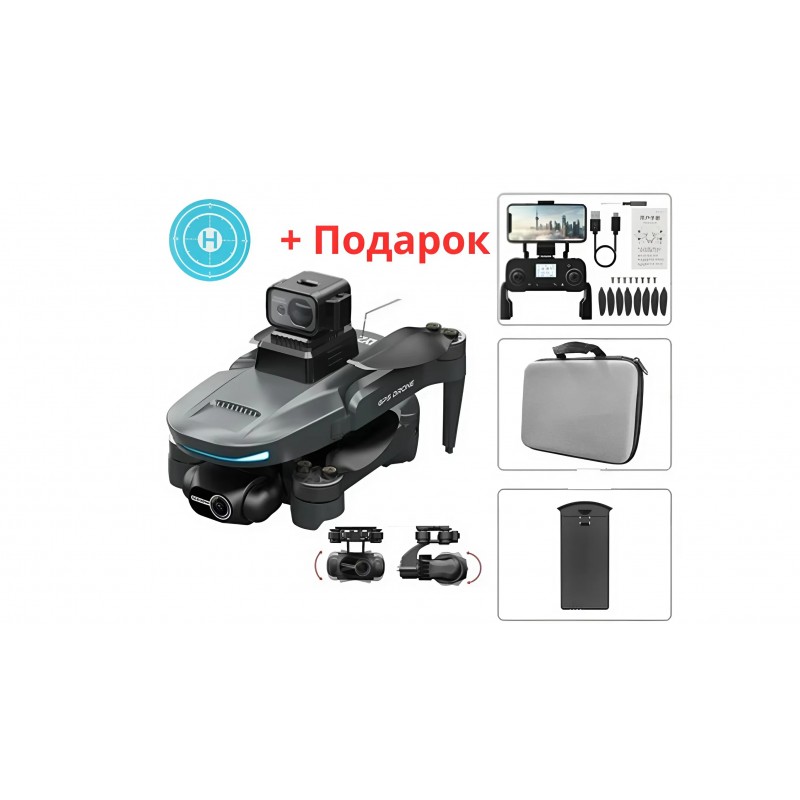 Квадрокоптер LZRC L200 PRO MAX - дрон 4K HD-камера,з 2-осьовим підвісом , з оглядом на 360°, GPS- з уникненням перешкод, Дальність 3000 м, Час польоту: 22 хв, Безколекторний двигун.