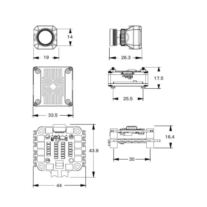 Політний стек CADDXFPV Система донаведення Ratel Ultra AI Kit + FK405 55A KIT (IRC-005ALKIT)