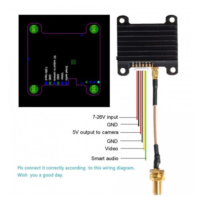 Відеопередавач (VTX) AKK Race Ranger 1.6W 5.8GHz 48CH L,X Band (TX1918LX)