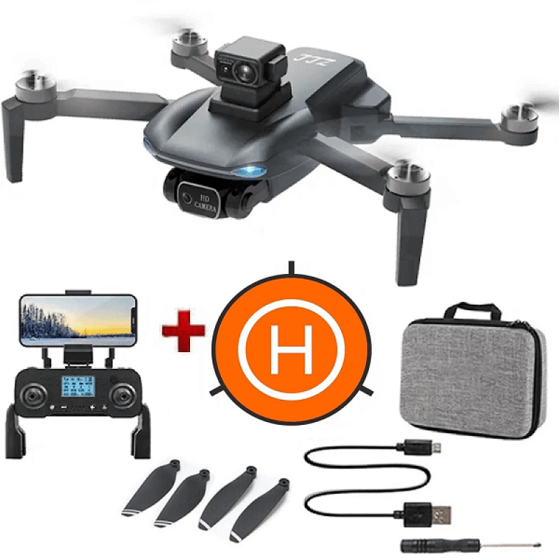 Квадрокоптер ZLRC SG108 Max Black - дрон з 4K і HD камерами, FPV, GPS, БК мотори, уникнення перешкод, до 1200м, 20 хв в кейсі + злітний майданчик