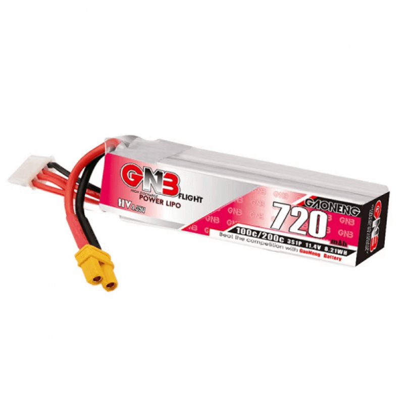 Акумулятор GNB 4S 15.2V 720mAh 100C LiHV XT30 Long Type – оновлена та подовжена модель потужної 4S батареї