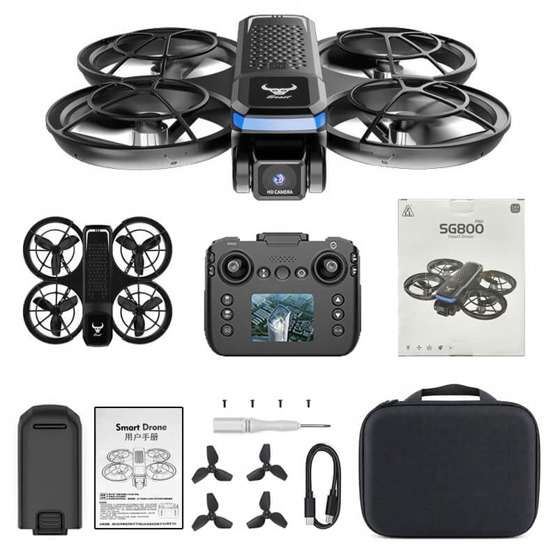 Квадрокоптер ZLL SG800 PRO — дрон із FPV та пультом з екраном, оптичне позиціонування, уникнення перешкод, до 100 м, до 10 хвилин, з сумкою