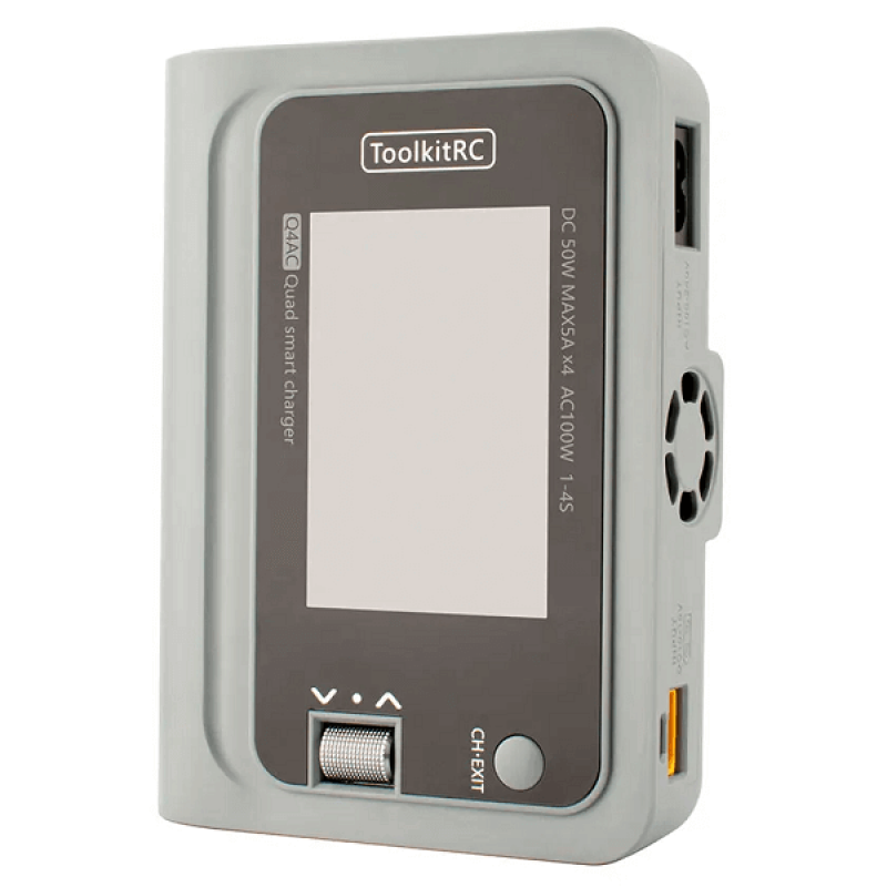 Зарядний пристрій для акумуляторів ToolkitRC Q4AC 4x50W 5A AC 100W Grey