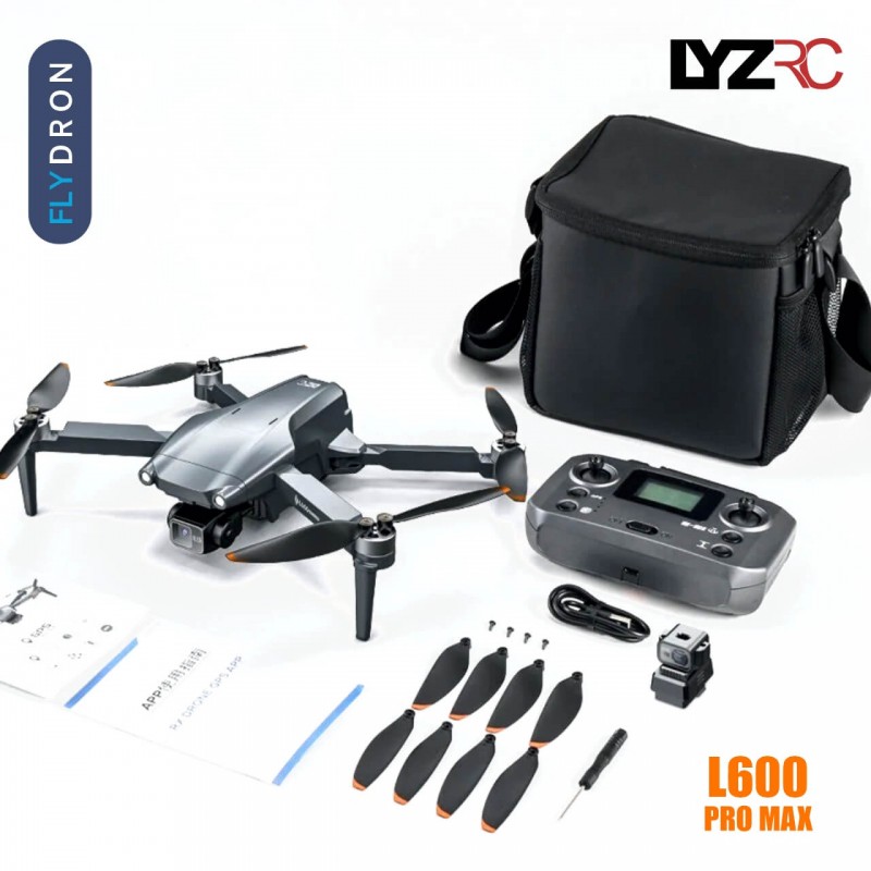 Квадрокоптер LYZRC L600 PRO MAX дрон - 4K, 3 осьовий підвіс PTZ HD, Подвійна камера, Лазерне уникнення перешкод, Безколекторний двигун ,GPS 5G WIFI RC FPV, Дальність 3000м, Час польоту до 30 хв.