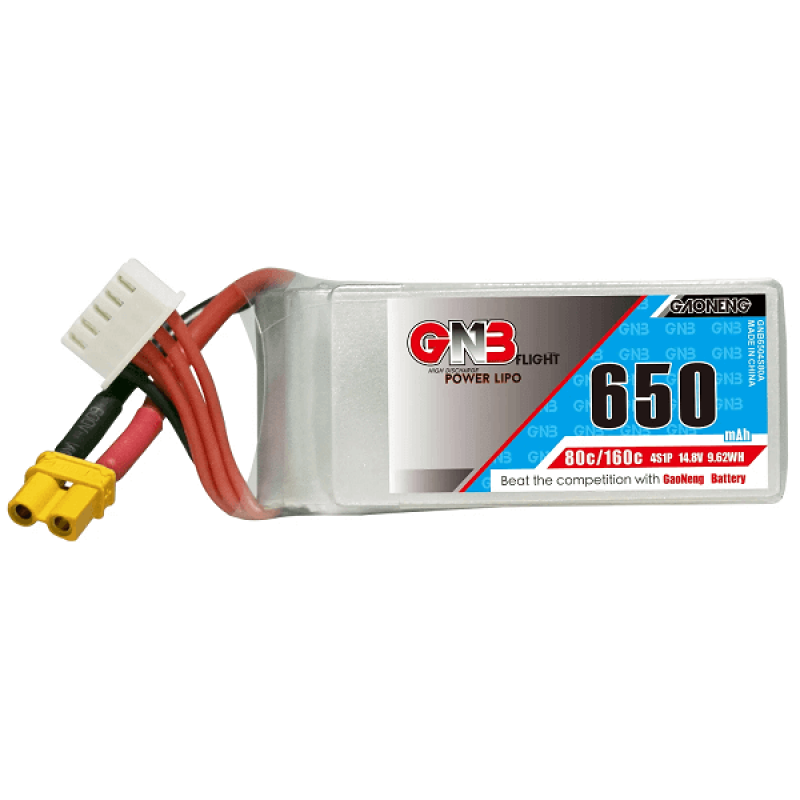 Акумуляторна батарея GNB на 650mAh 4S 14.8V 80C XT60 для FPV квадрокоптерів