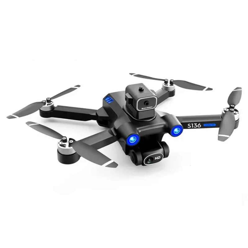 Квадрокоптер RC S136 - дрон з 4K і HD камерами, FPV, GPS, БК мотори, уникнення перешкод, до 1200м, 20 хв в кейсі + злітний майданчик