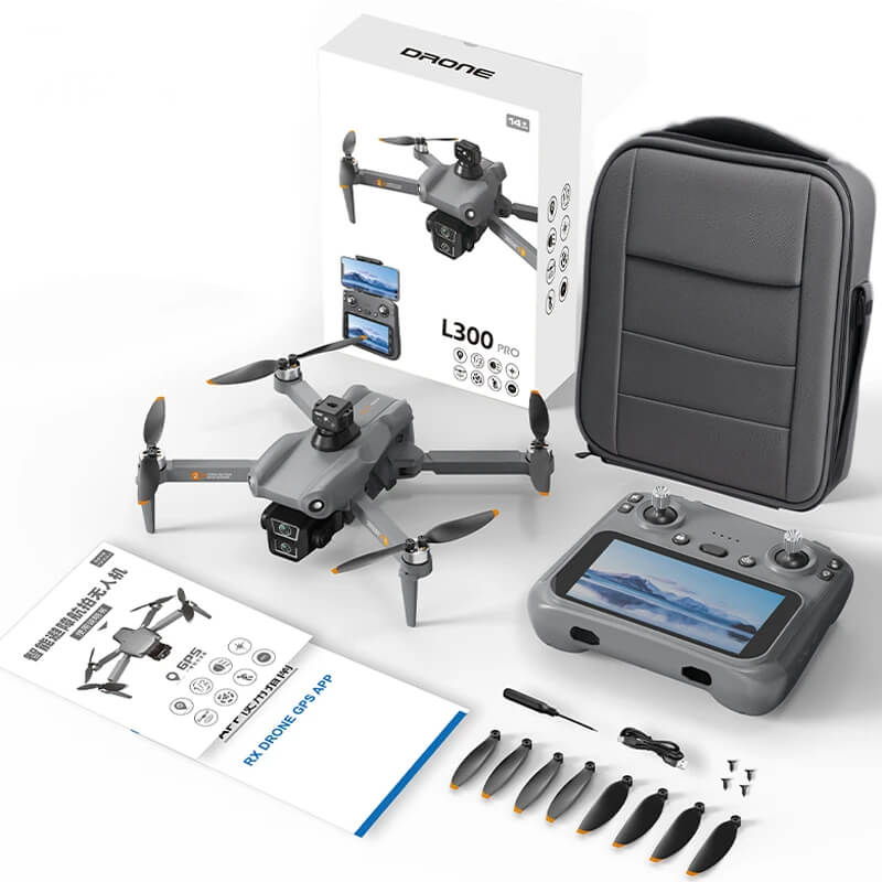 Квадрокоптер L300 Ultra - дрон з HD-камерою, FPV 5G, GPS, уникненням перешкод, пультом із сенсорним екраном, до 500 м, до 28 хвилин у сумці