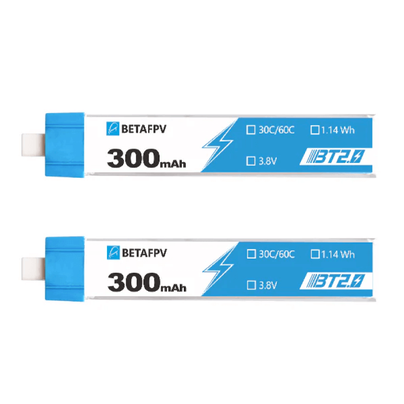 Акумуляторна батарея 2 шт на 300 mAh 1S BT2.0 для квадрокоптера BetaFPV Cetus Lite FPV, Cetus FPV